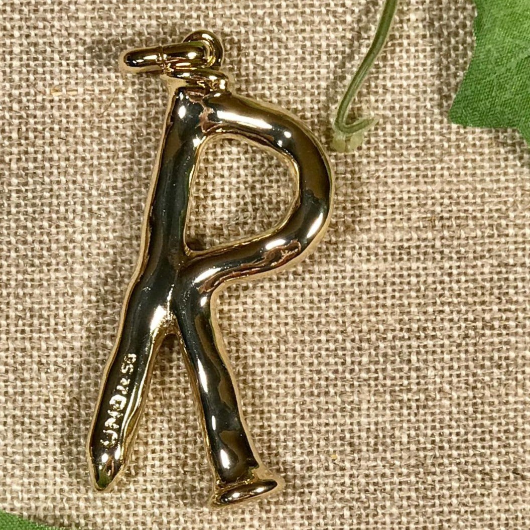 Letter Shaped Pendant in Gold inspired by the Iconic Nail