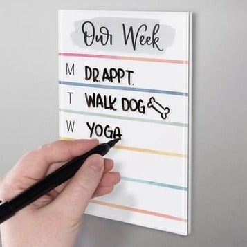 Our Week Dry Erase Magnetic Marker Board