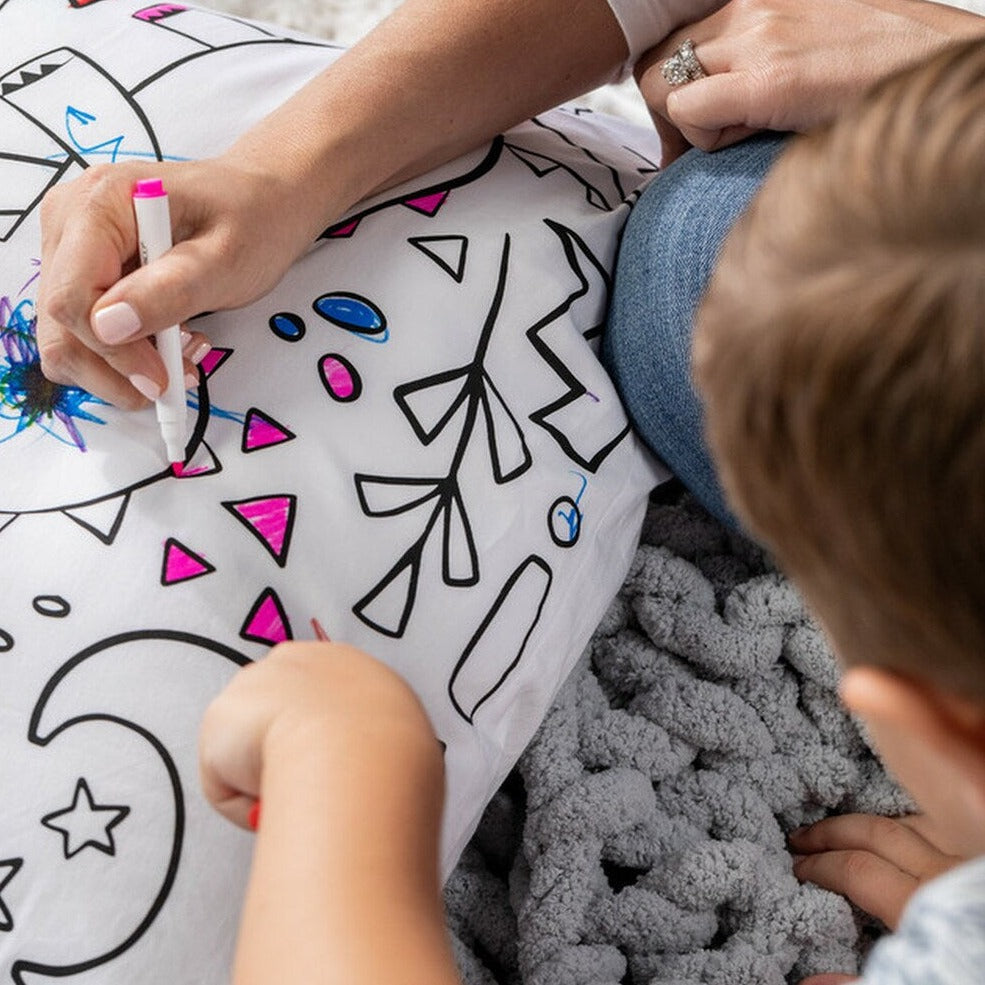 Color Me Pillowcase -Dino-Snore-Ous
