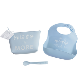 Blue Silicone Feeding Set