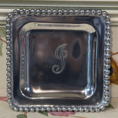 J Initial Metal Trinket Tray