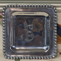 E Initial Metal Trinket Tray