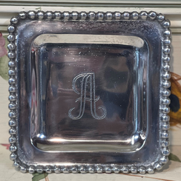 A Initial Metal Trinket Tray