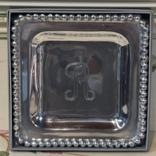 R Initial Metal Trinket Tray