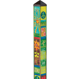 Peace and Love 3' Art Pole