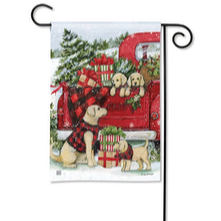 Christmas Puppies Garden Flag