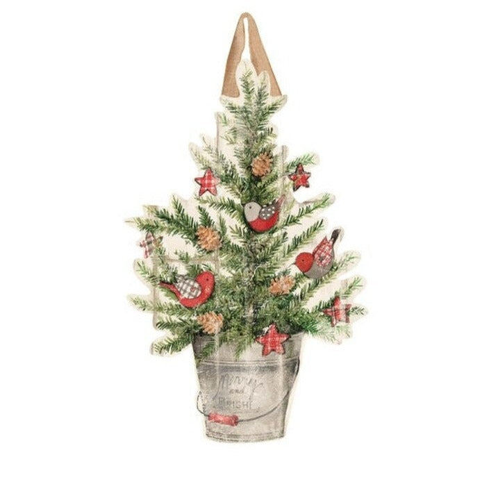 Farmhouse Christmas Tree Door Décor