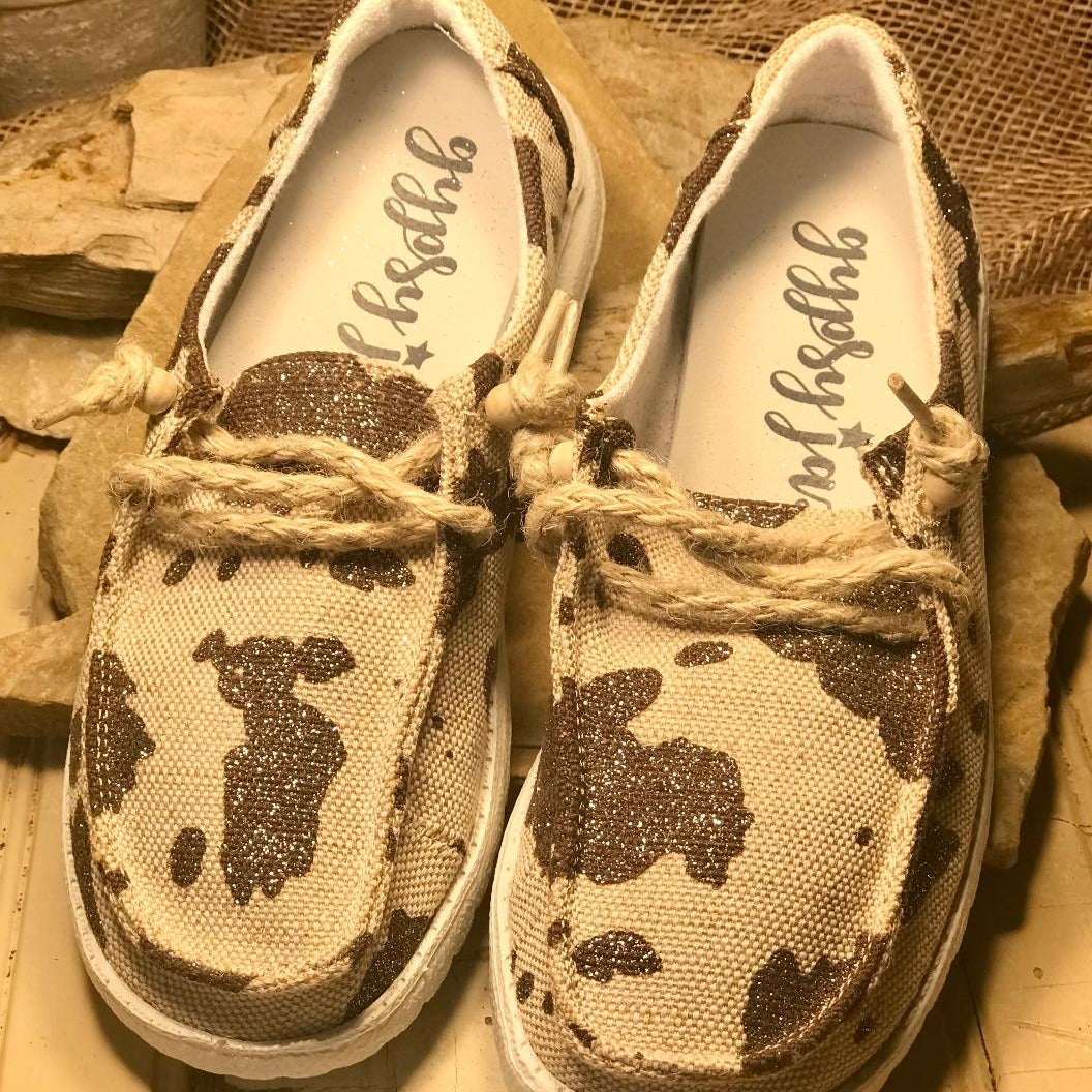 Sparkly Cow No Tie Sneaker