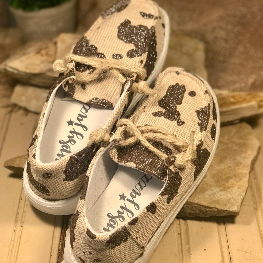 Sparkly Cow No Tie Sneaker