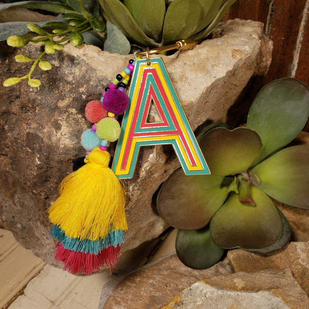 Enamel Letter Purse Charms Bright & Happy (Different Letters Available)