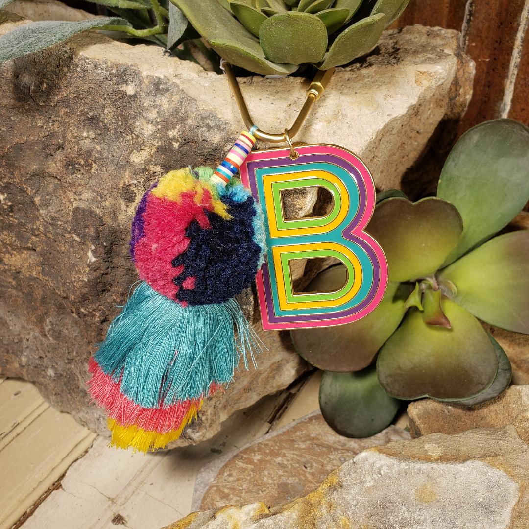 Enamel Letter Purse Charms Bright & Happy (Different Letters Available)