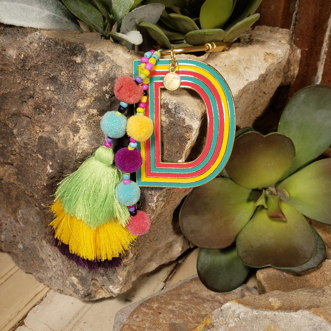 Enamel Letter Purse Charms Bright & Happy (Different Letters Available)