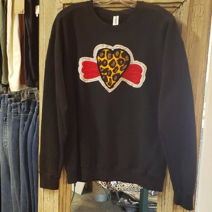 Leopard Heart Sweatshirt