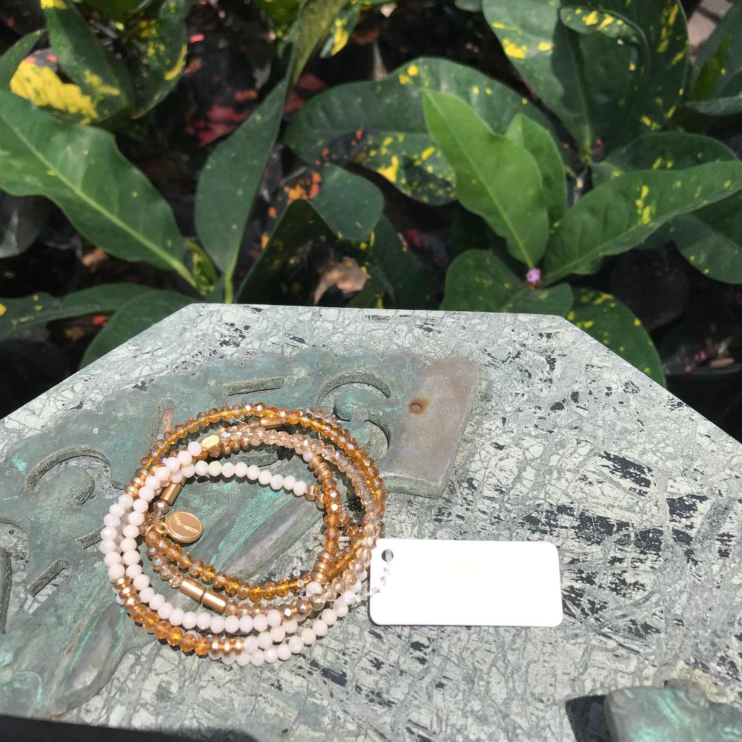 Blush, Champagne and Topaz Bead Bracelet