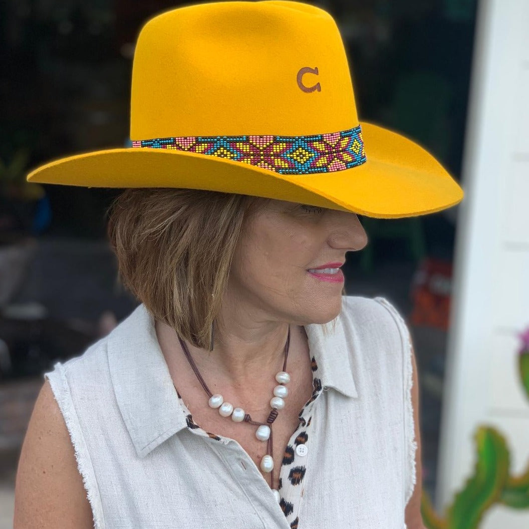 Yellow Gold Digger Felt Hat