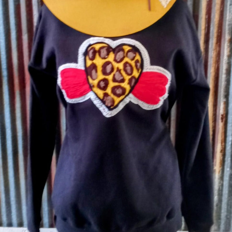 Leopard Heart Sweatshirt