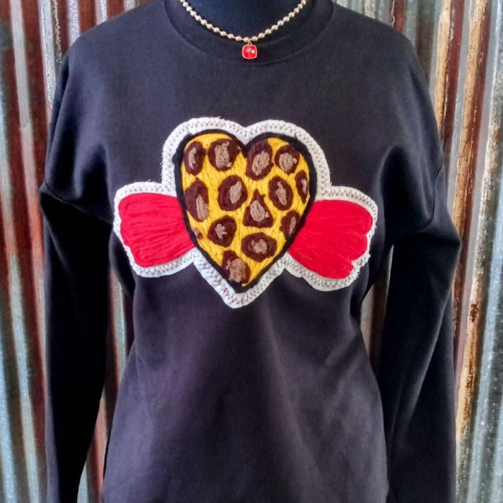 Leopard Heart Sweatshirt