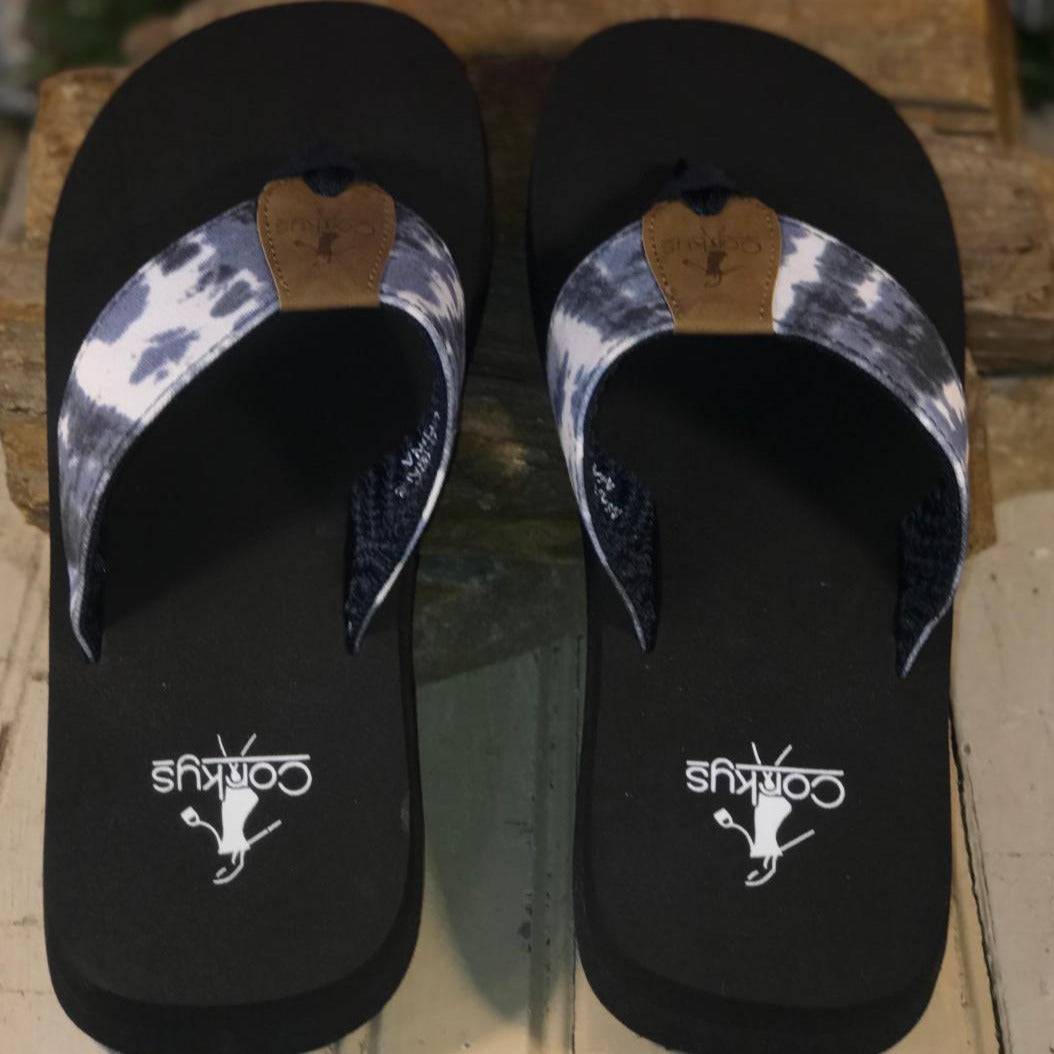 Bahama Mama Blue Tie Dye Flip Flops/Sandal