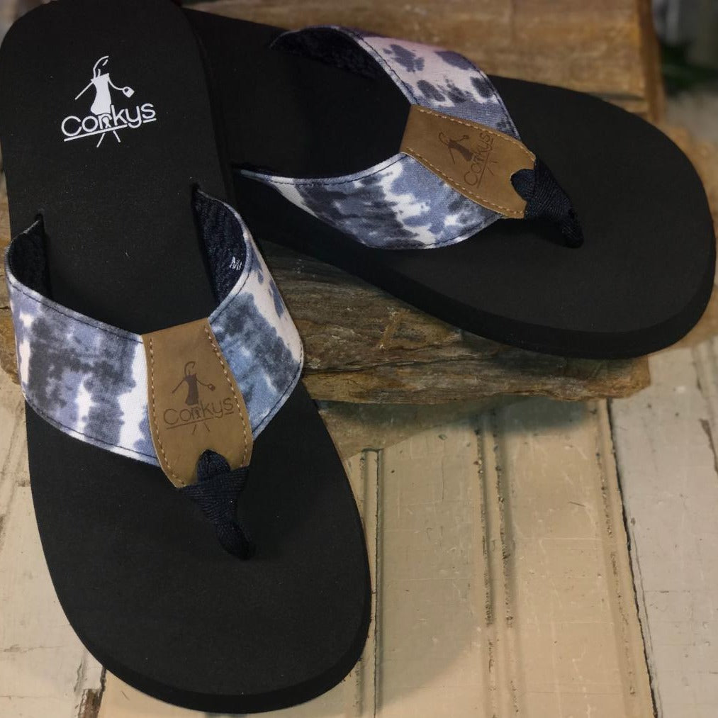 Bahama Mama Blue Tie Dye Flip Flops/Sandal