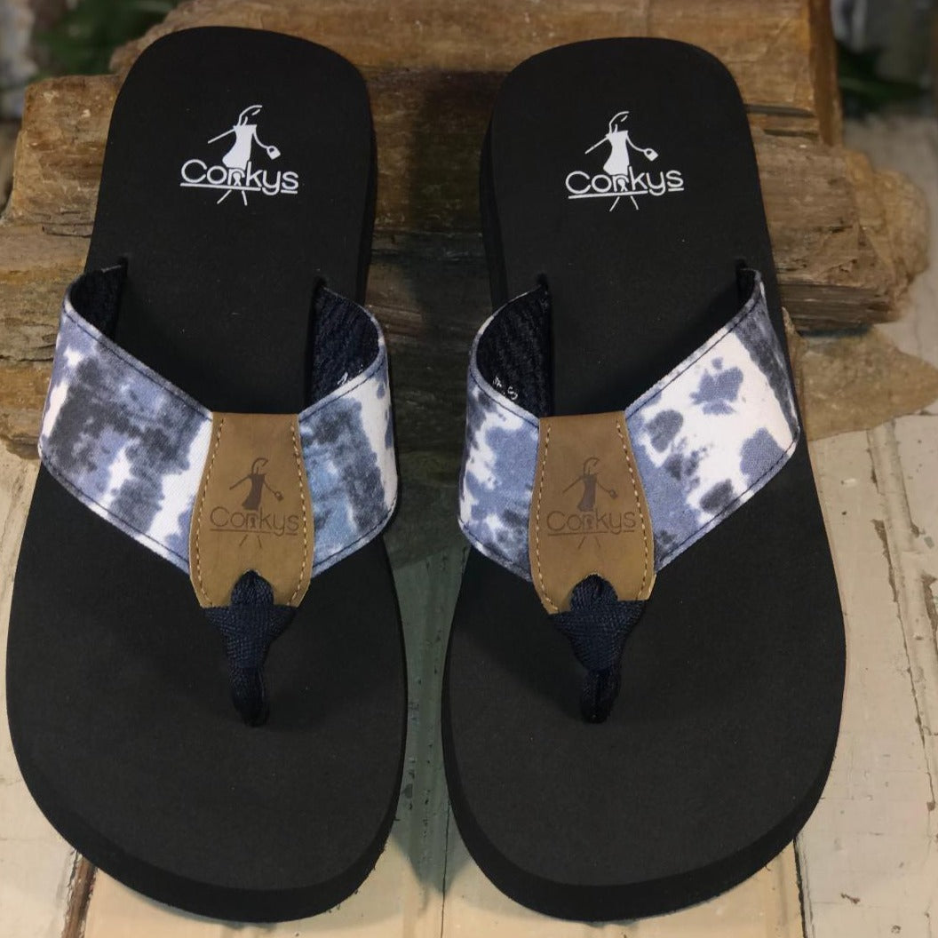 Bahama Mama Blue Tie Dye Flip Flops/Sandal