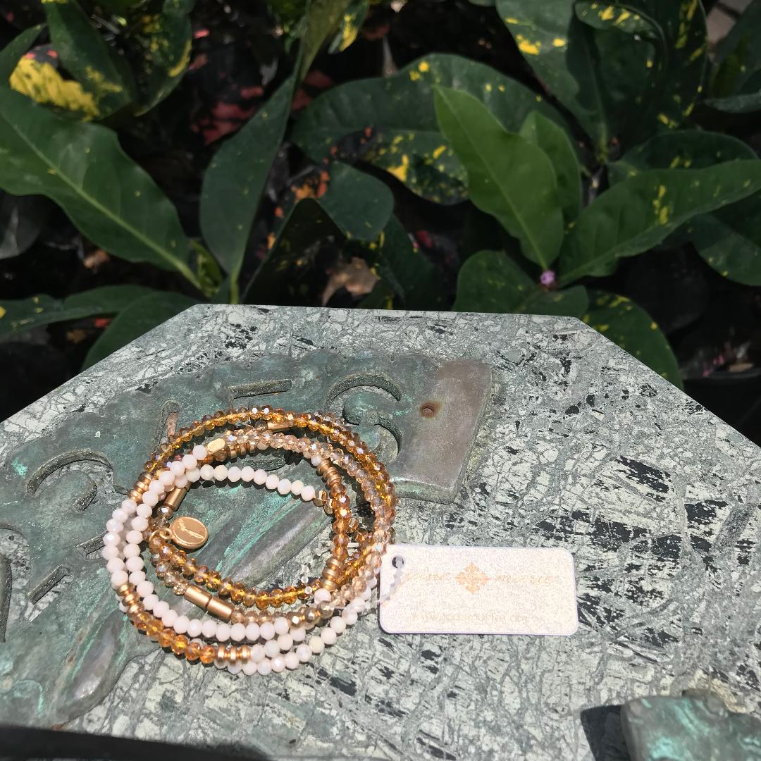 Blush, Champagne and Topaz Bead Bracelet