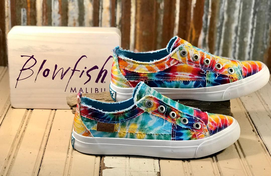 Play Rainbow Tie Dye Canvas Slip On Sneaker