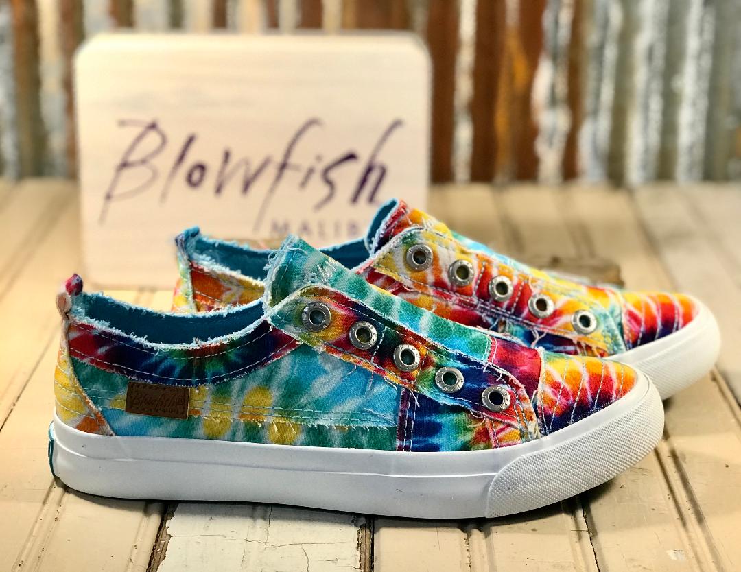 Play Rainbow Tie Dye Canvas Slip On Sneaker