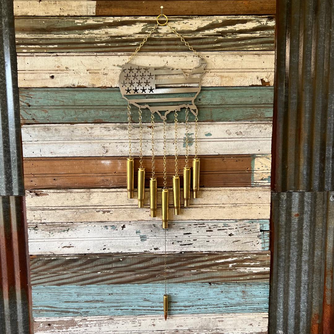 USA Map Bullet Windchime .50 BMG