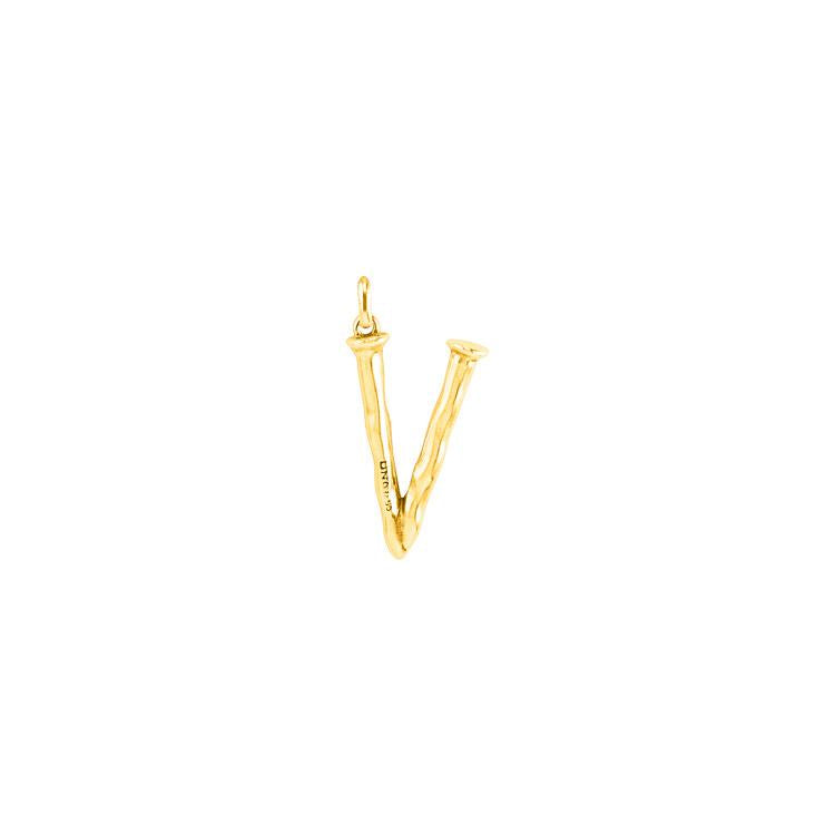 Letter Shaped Pendant in Gold inspired by the Iconic Nail