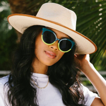 Montauk- Teal/Lime Reading Sunglasses