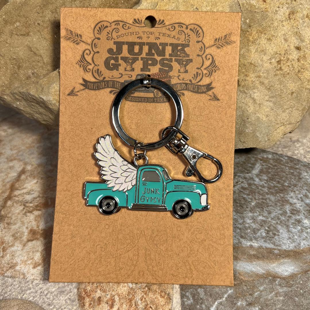 Turquoise Winged Truck Keyring