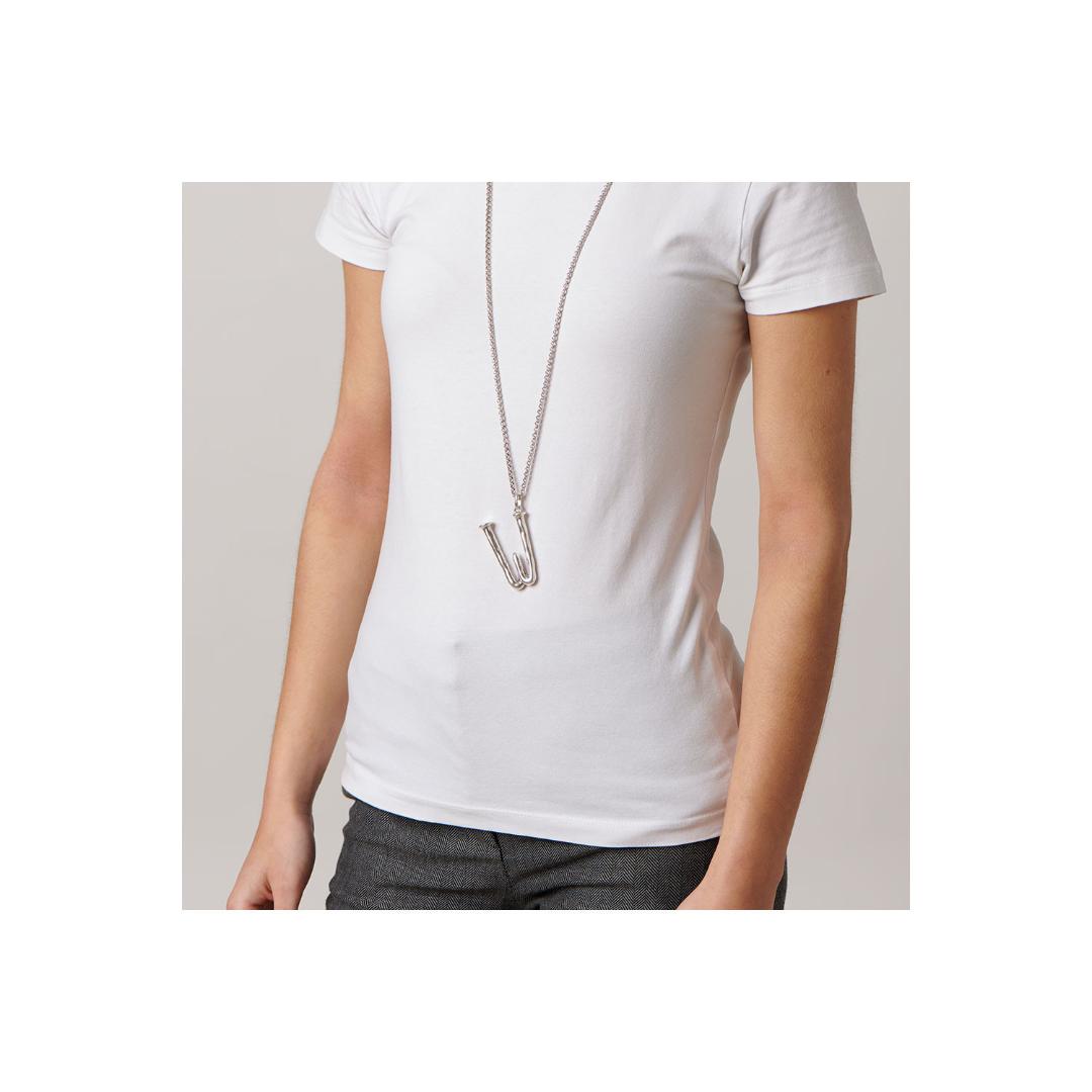 Letter Shaped Pendant in Silver inspired by the Iconic Nail
