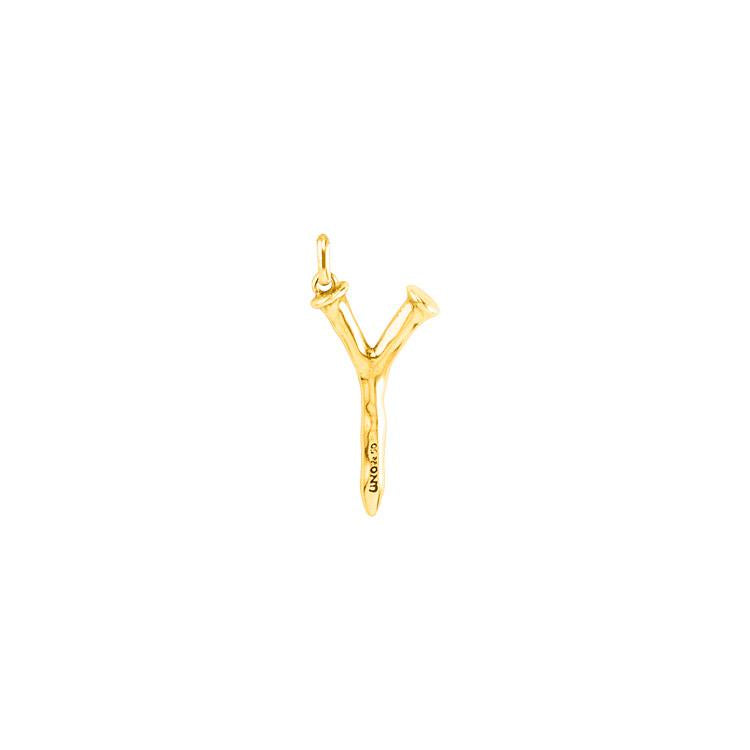 Letter Shaped Pendant in Gold inspired by the Iconic Nail