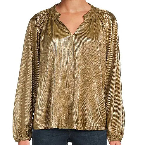 Metallic Popover Top - Gold