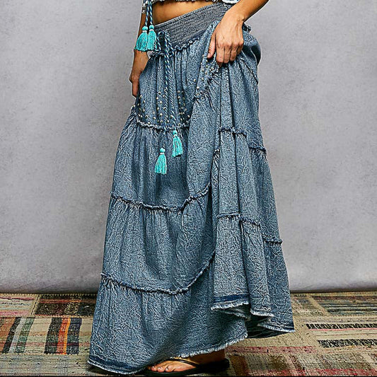 Maxi Skirt With Beads and Bangles