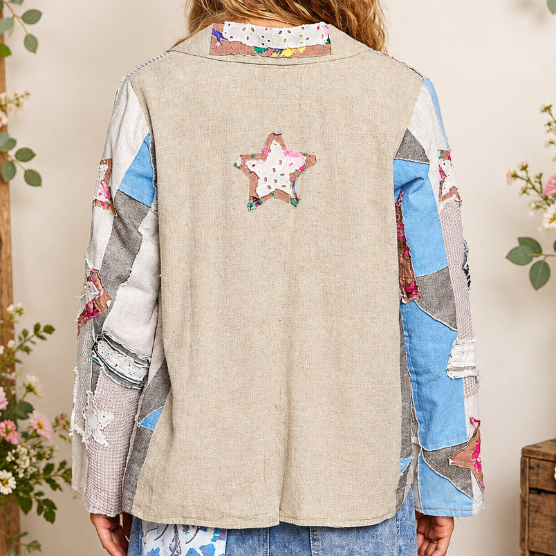 Woven Lightweight Patchwork Jacket