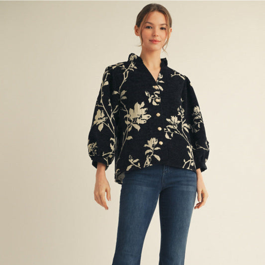 Floral Jacquard Top