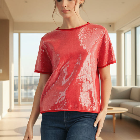 Tiny Sequins Covered Sweater Top