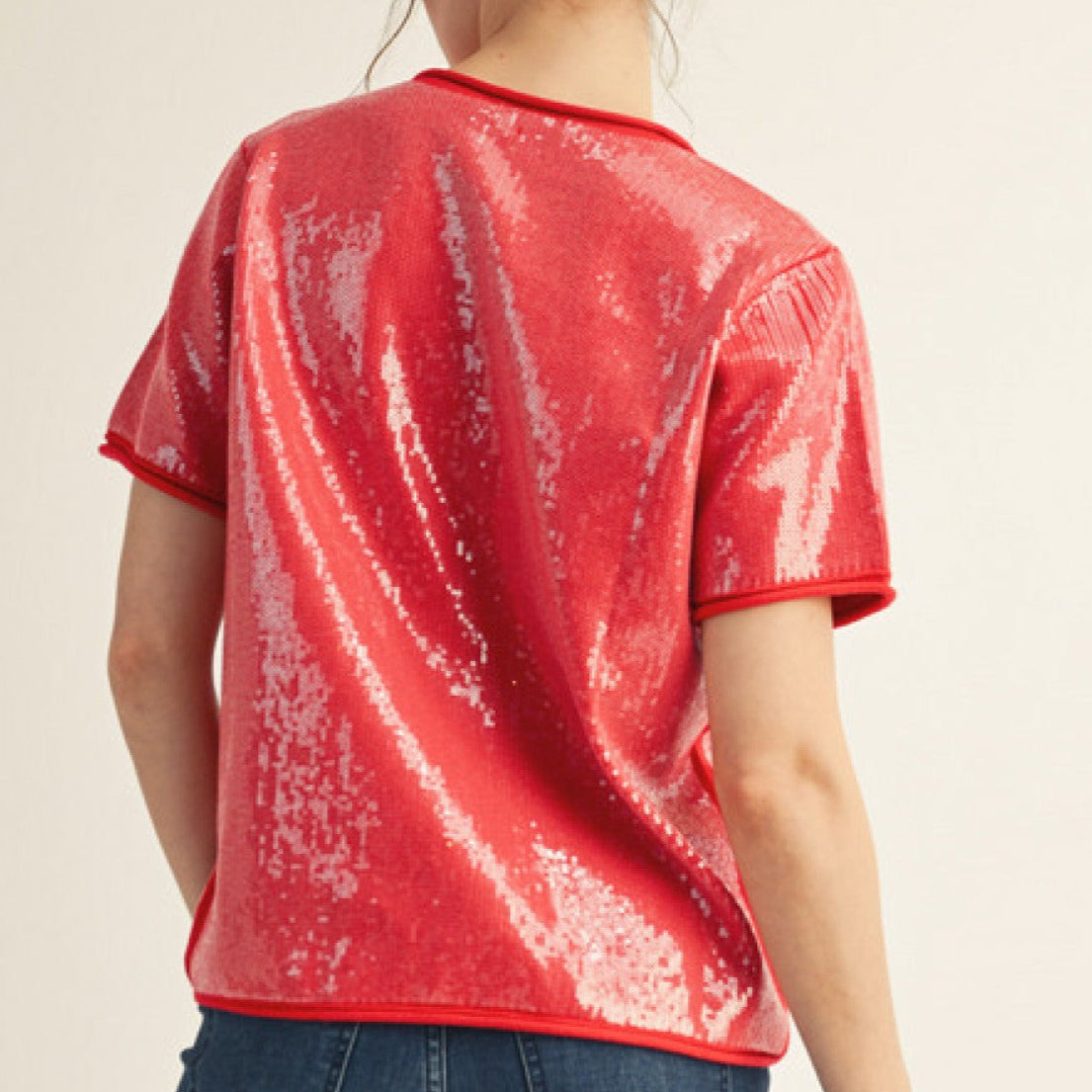 Tiny Sequins Covered Sweater Top