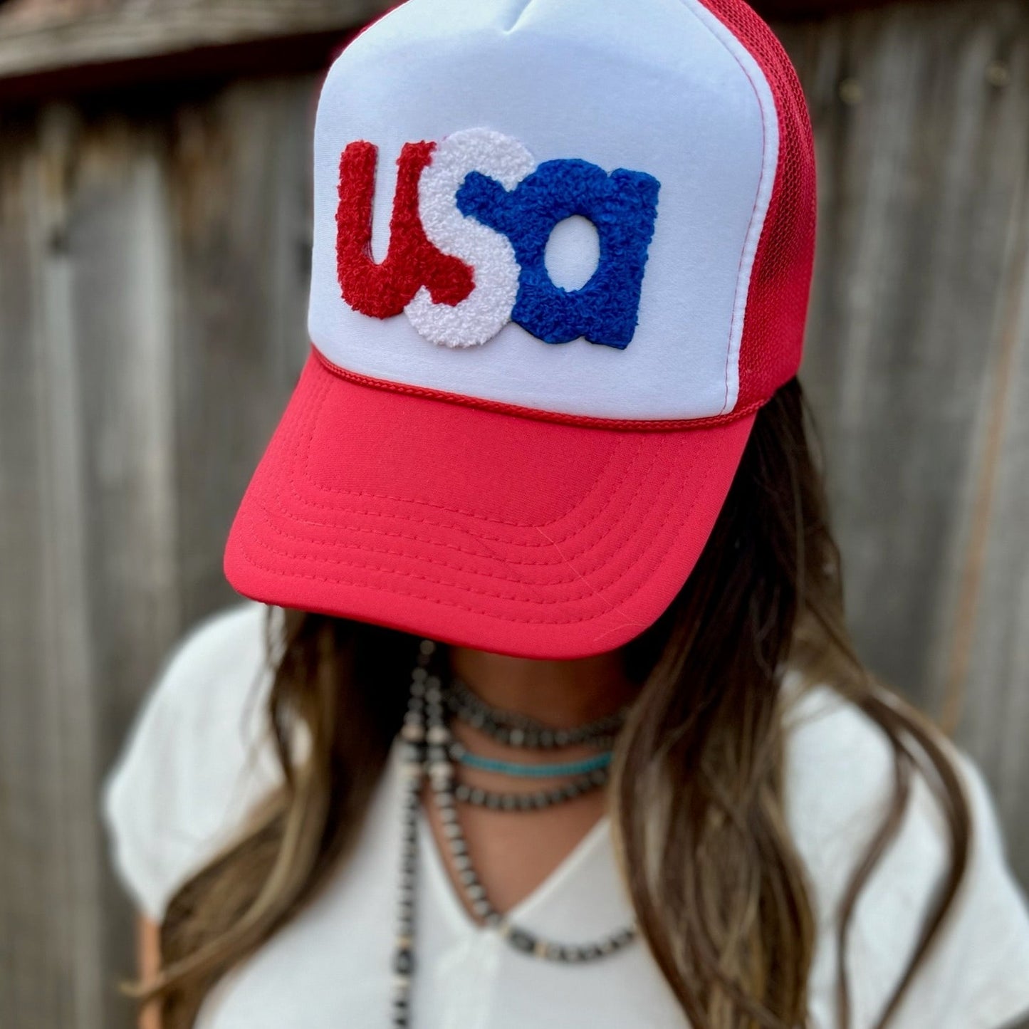 USA Chenille Foam Trucker Cap