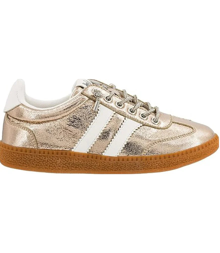 Corkys Heads Up Gold Metallic Sneakers