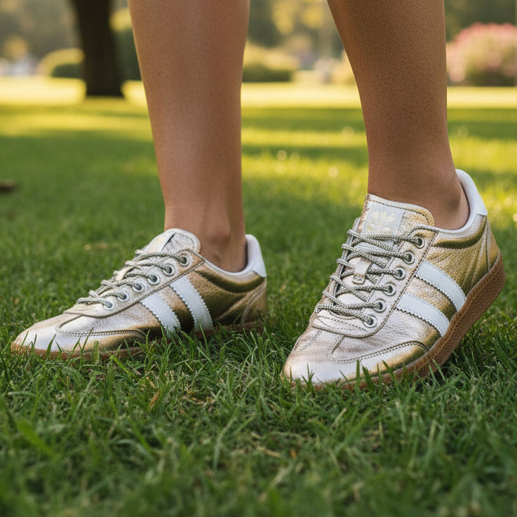 Corkys Heads Up Gold Metallic Sneakers