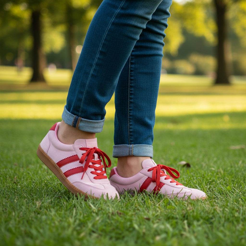 Corkys Heads Up Pink Red Combo Sneakers