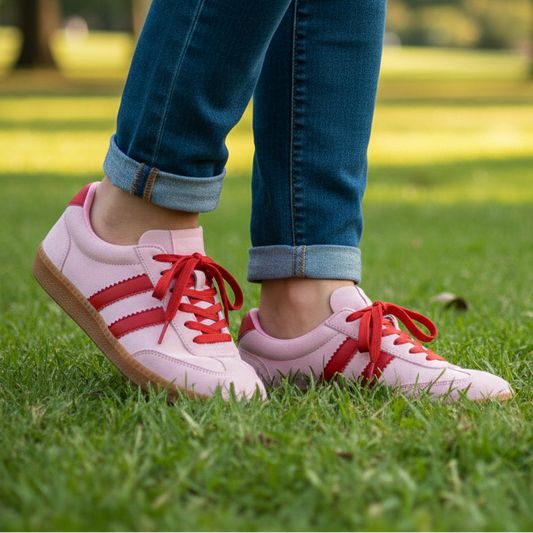 Corkys Heads Up Pink Red Combo Sneakers