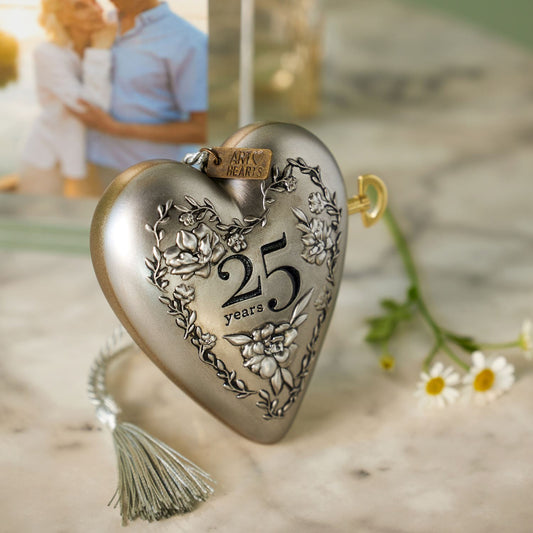 25th Anniversary Silver Musical Art Heart