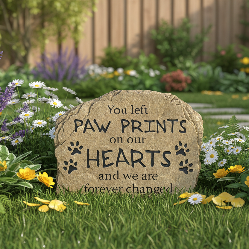 Paw Prints Garden Stone