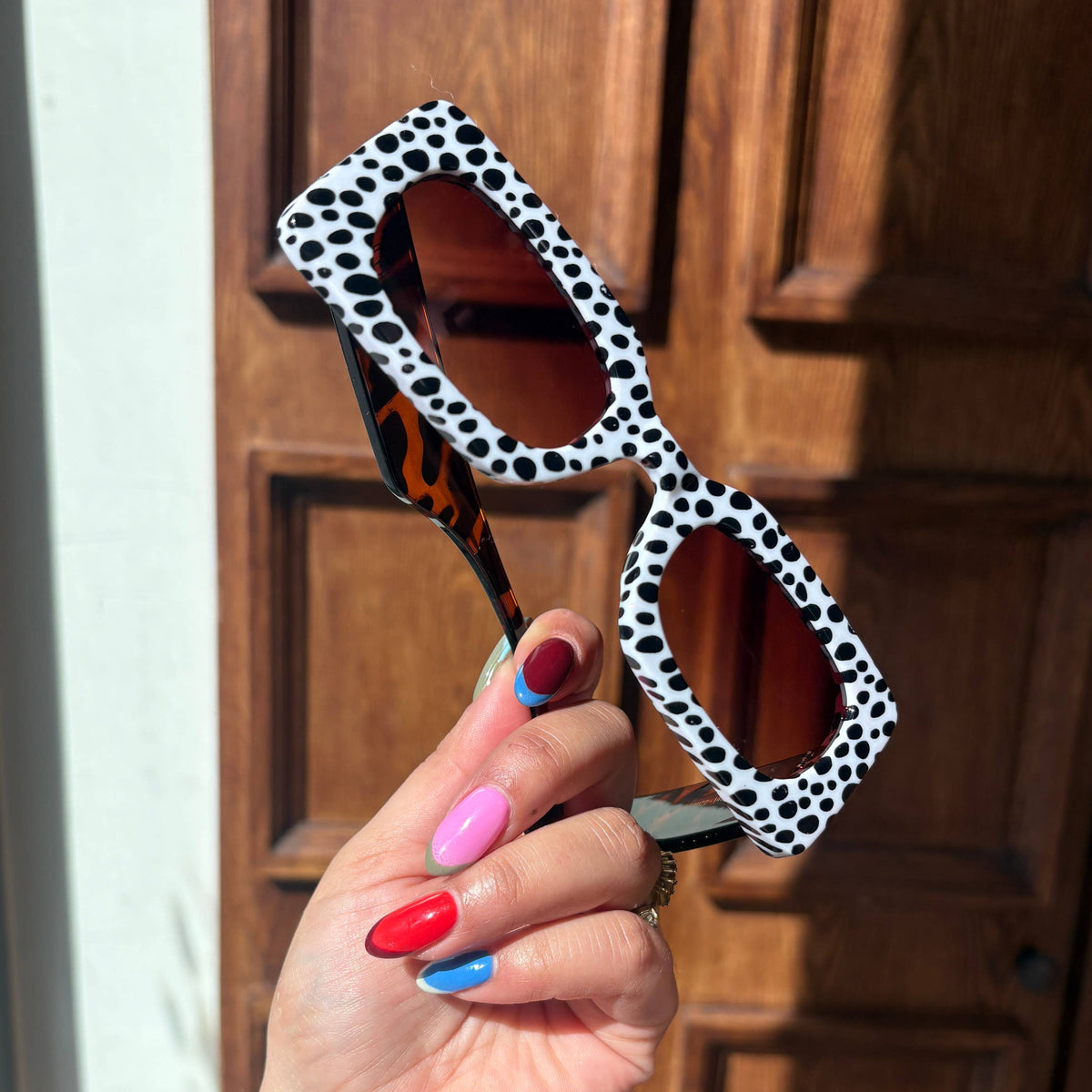 Spot Me If You Can Mixed Print Sunglasses