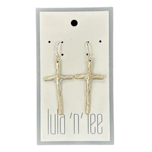 Antique Silver Cross Earrings