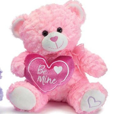 Lavender or Pink 10" Sitting Valentine Bear