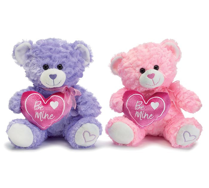 Lavender or Pink 10" Sitting Valentine Bear